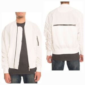 Lifted Anchors The Bird Bomber Jacket in Linen Men – White